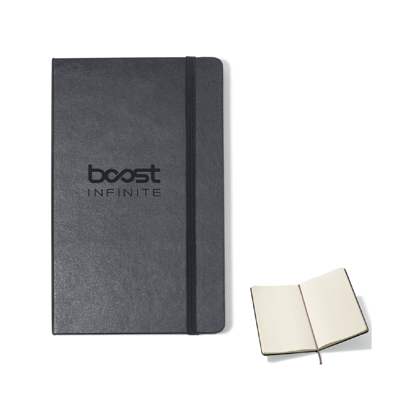Boost Infinite Moleskin Hard Cover Ruled Large Notebook with Boost