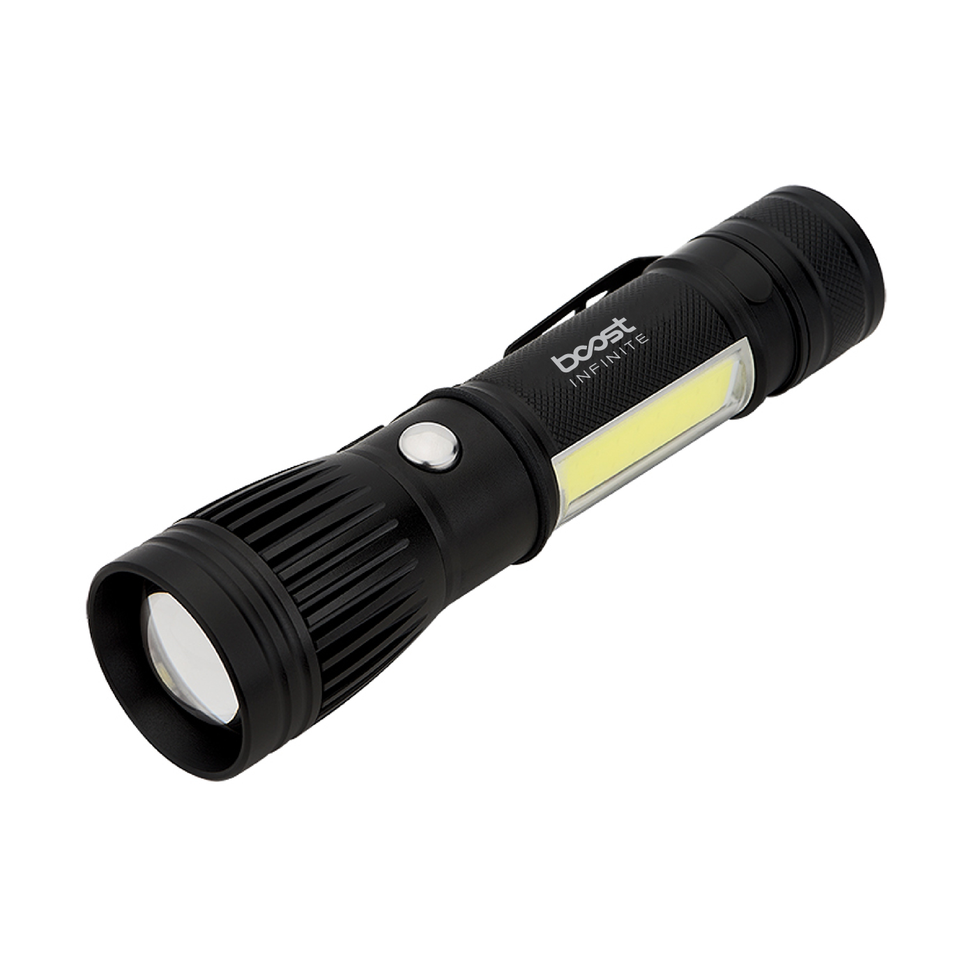 Channel LED / COB Rechargeable Flashlight with Boost Infinite Logo