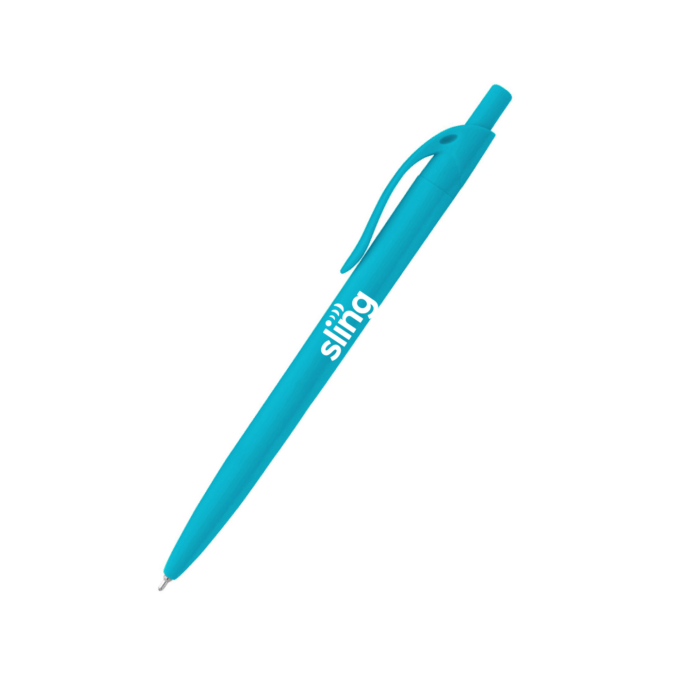 Sleek Rubberized Pen with Sling Logo