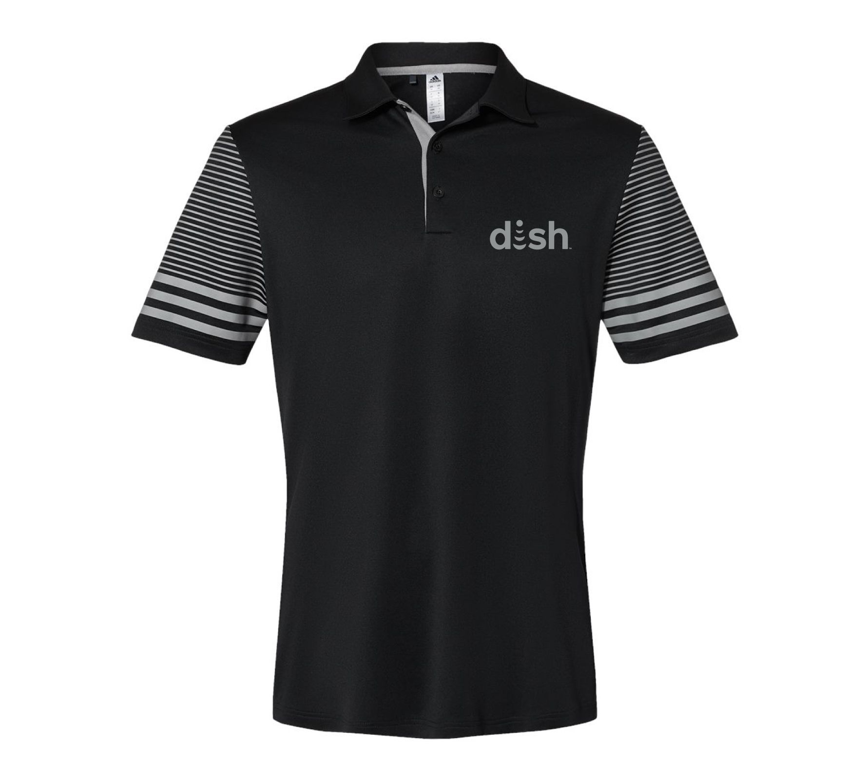 Adidas Striped Sport Shirt with Dish Logo