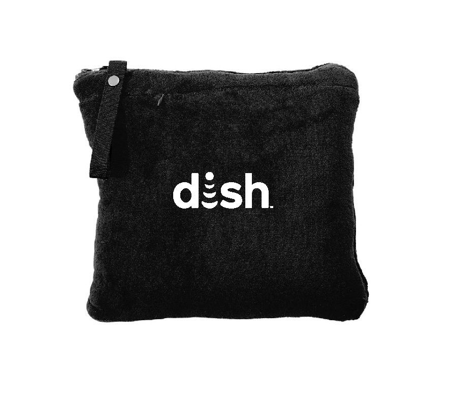 Packable Travel Blanket with Dish Logo