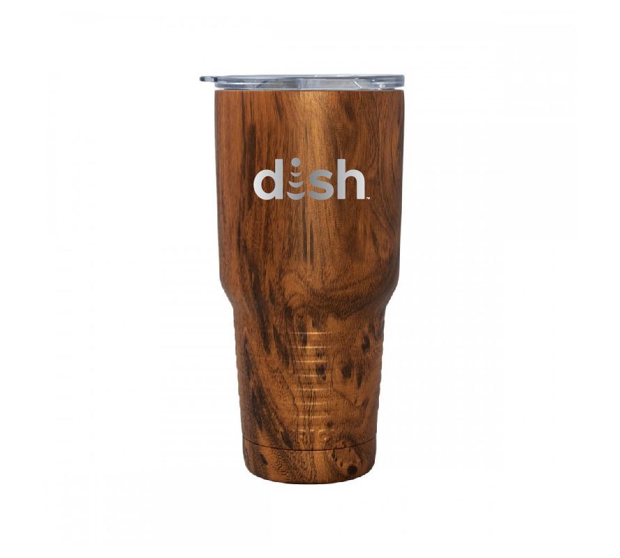 Patriot 20 oz. Woodgrain Tumbler with Dish Logo