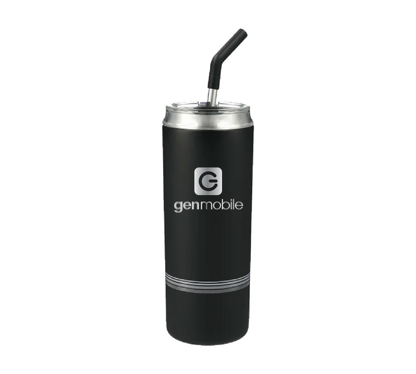 Marka Copper Vacuum Tumbler with Straw with Gen Mobile Logo