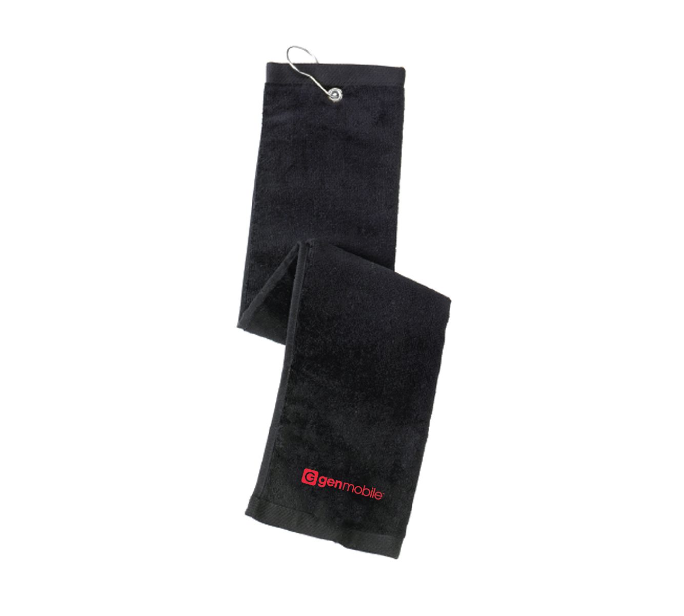 Grommeted Tri-Fold Golf Towel with Gen Mobile Logo