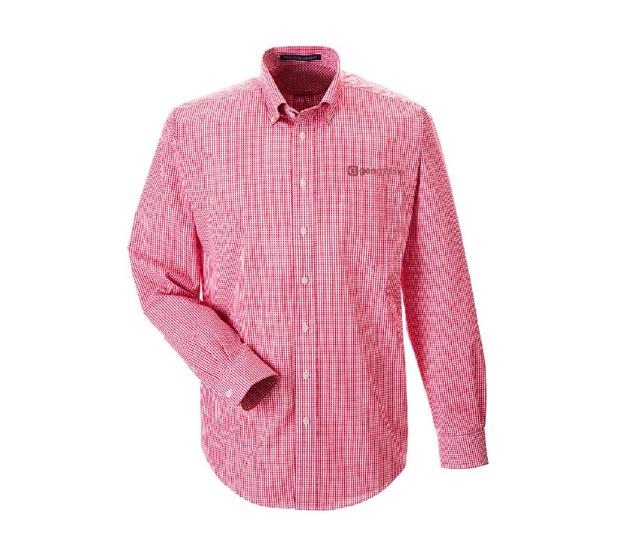 Men's Crown Woven Collection Gingham Check with GenMobile Logo
