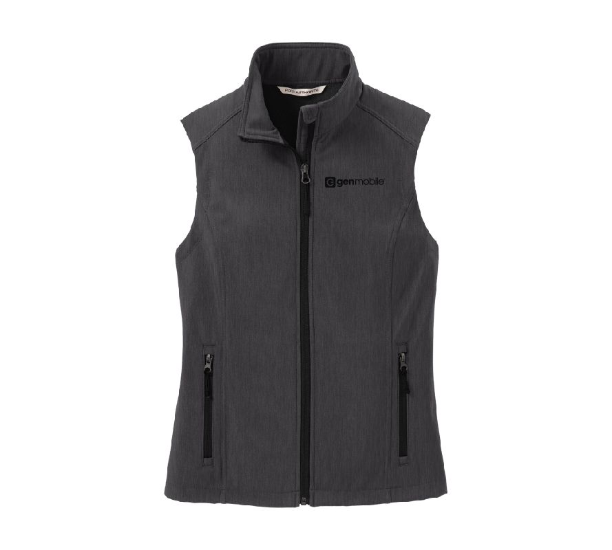 Ladies Core Soft Shell Vest with GenMobile Logo