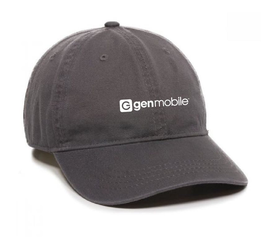 Garment Washed Cotton Twill Cap with GenMobile Logo