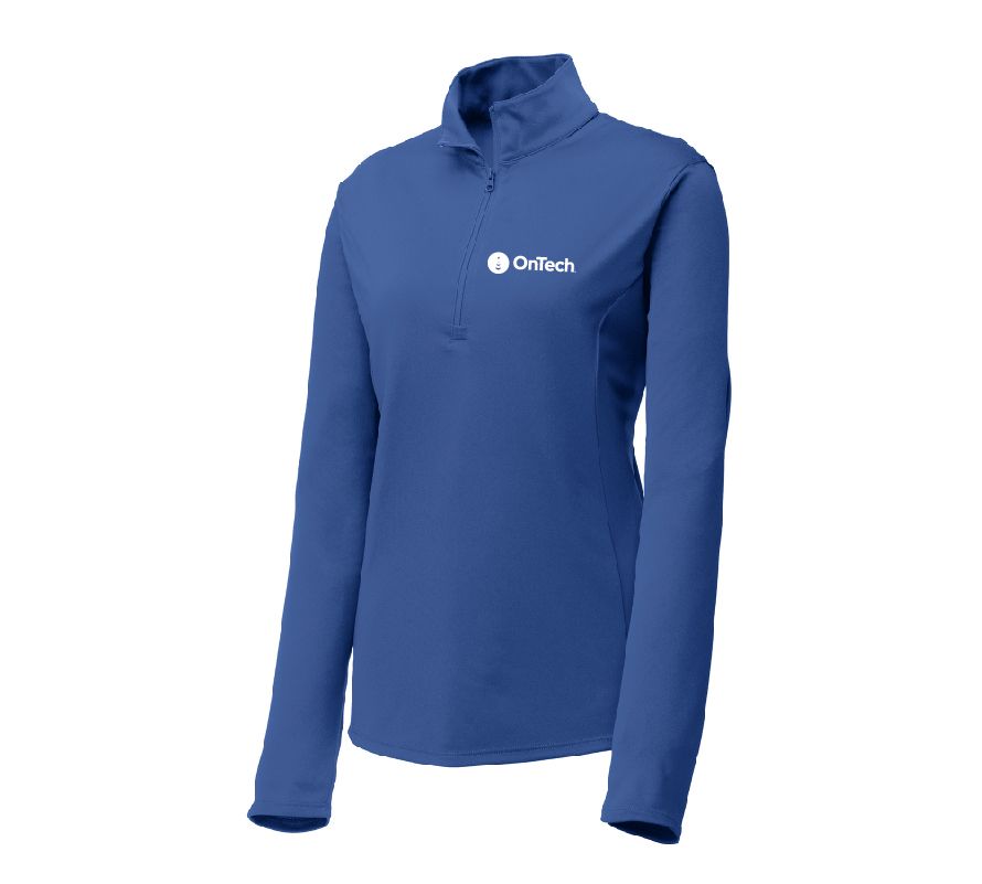 Ladies PosiCharge 1/4-Zip Pullover with OnTech Logo