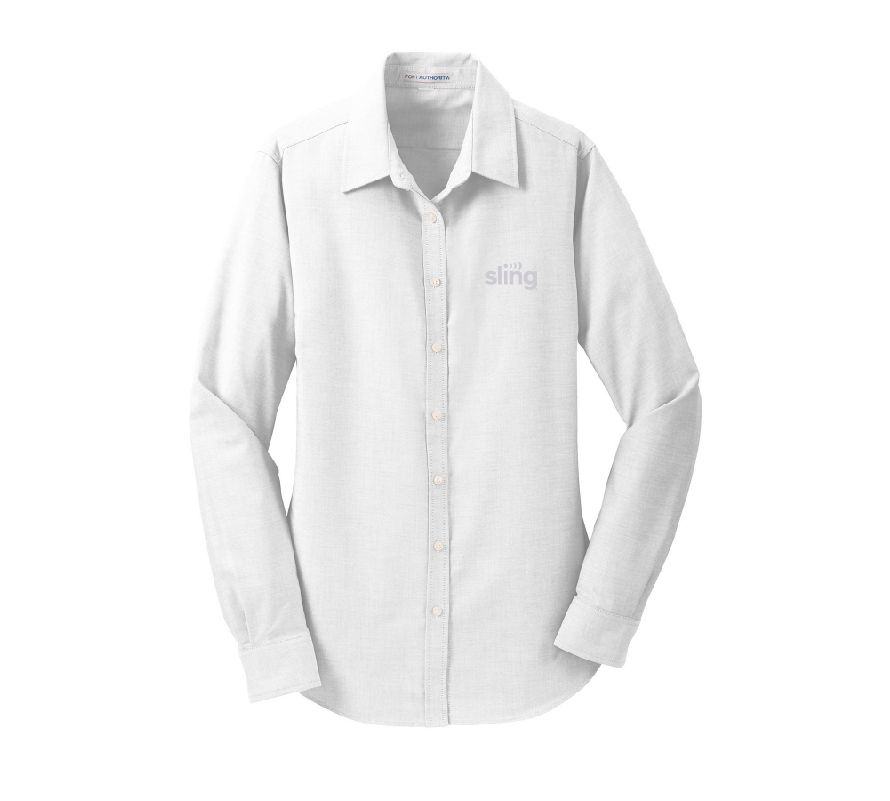 Port Authority Ladies SuperPro Oxford Shirt with Sling Logo #4