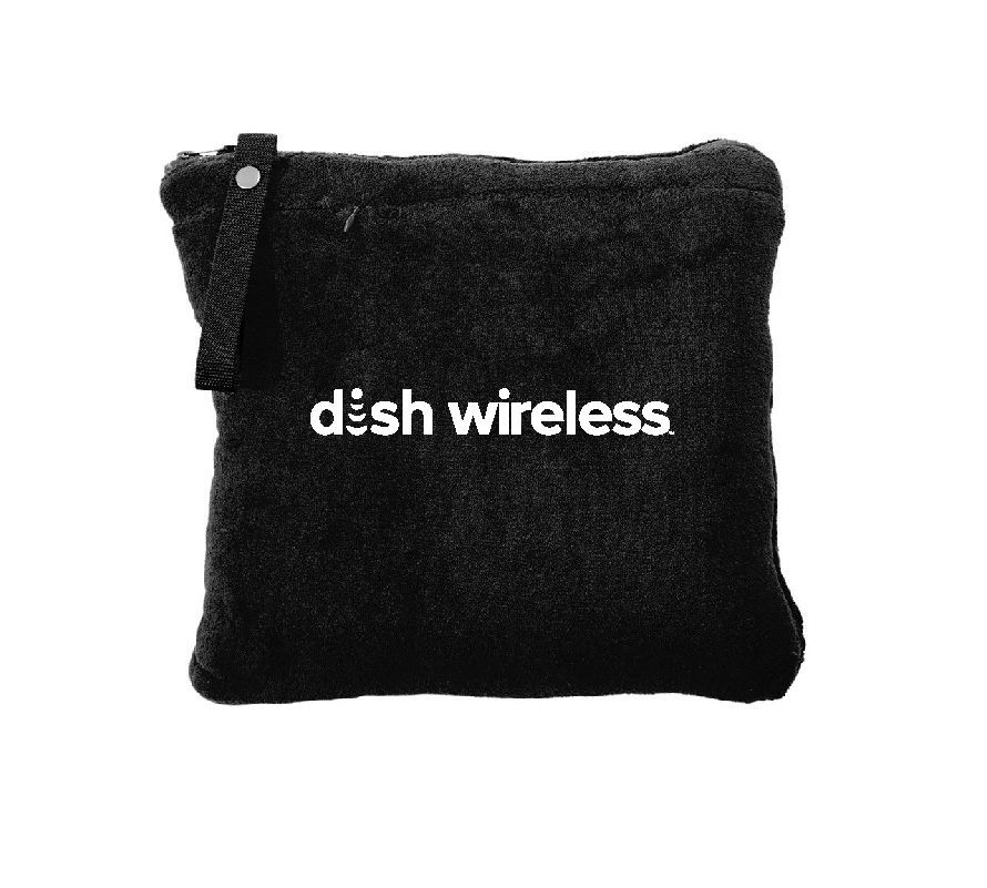 Packable Travel Blanket with Dish Wireless Logo