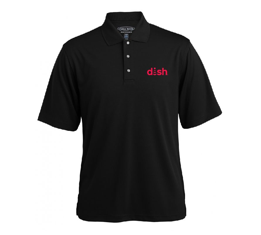 Pebble Beach Horizontal Textured Polo with Dish Logo