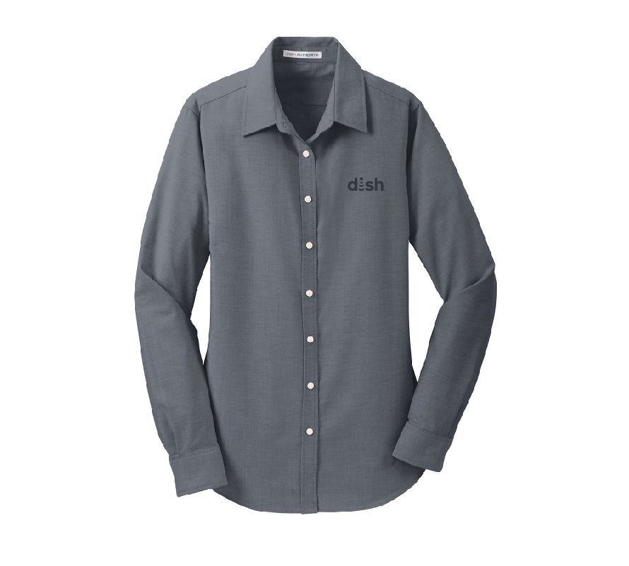 Port Authority Ladies SuperPro Oxford Shirt with Dish Logo