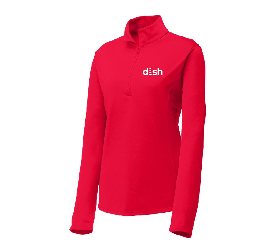 Ladies PosiCharge 1/4-Zip Pullover with Dish Logo