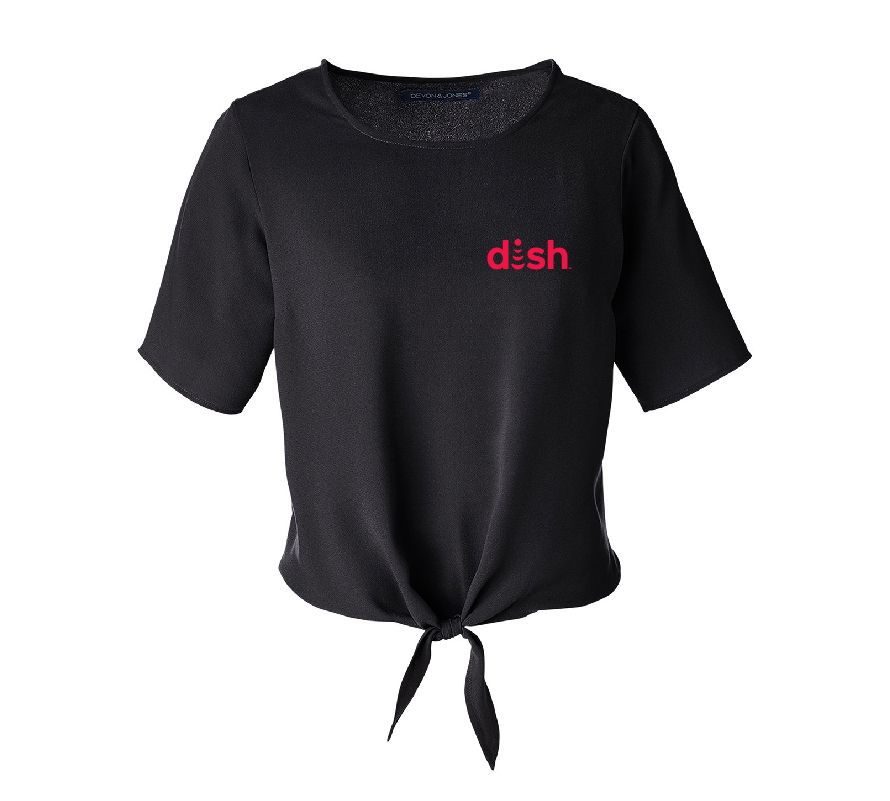 Ladies Perfect Fit Tie-Front Blouse with Dish Logo