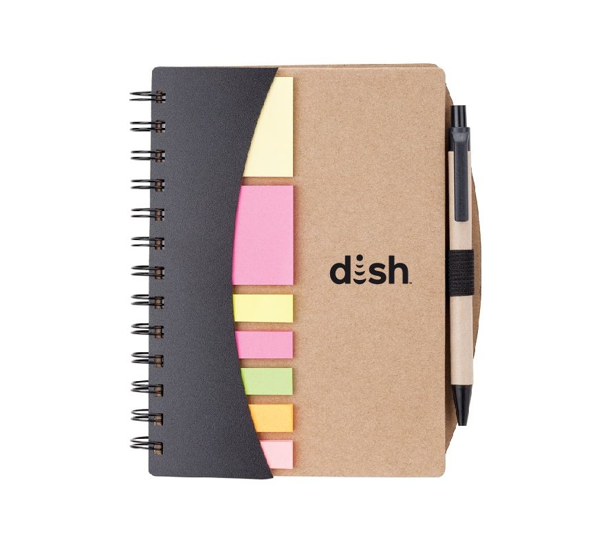 Broome Mini Journal with Pen, Flags & Sticky Notes with Dish Logo