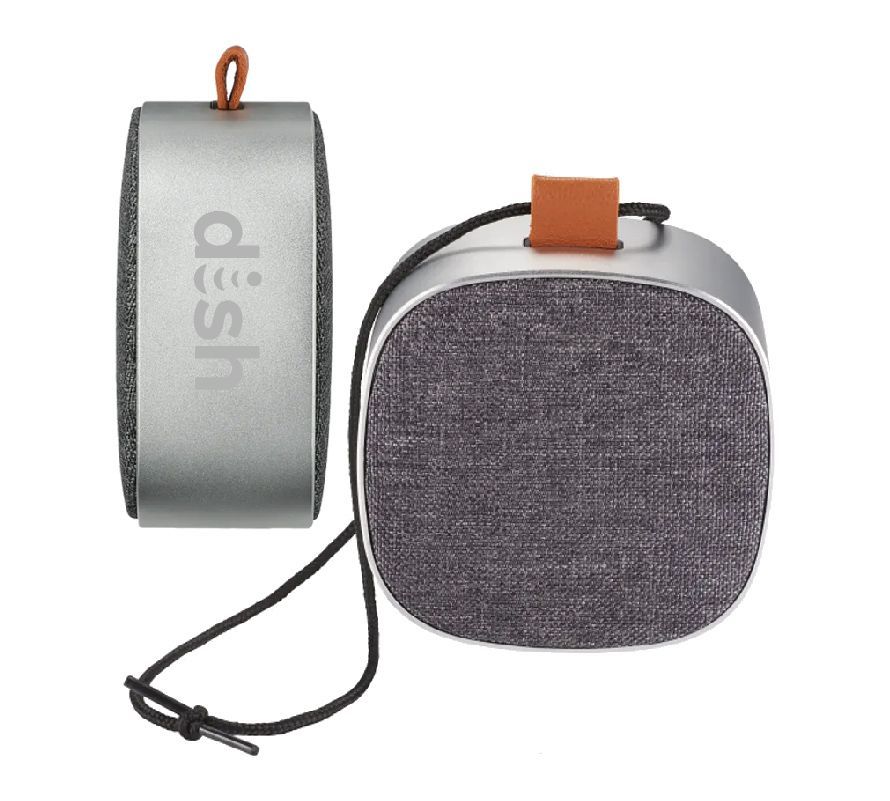 Tahoe Metal & Fabric Waterproof Speaker with Dish Logo