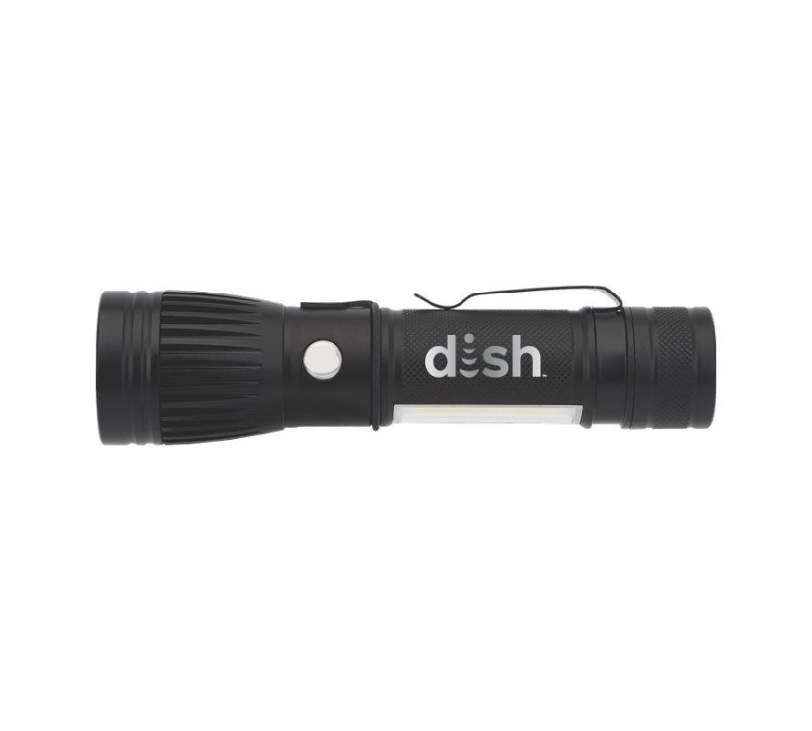 Channel LED / COB Rechargeable Flashlight with Dish Logo