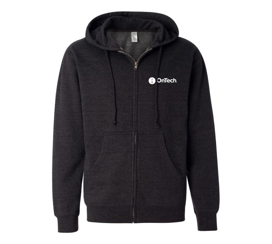 Midweight Full-Zip Hooded Sweatshirt with OnTech Logo