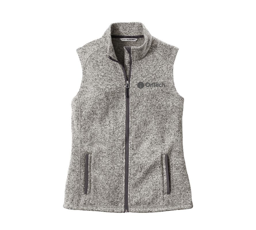 Ladies Sweater Fleece Vest with OnTech Logo