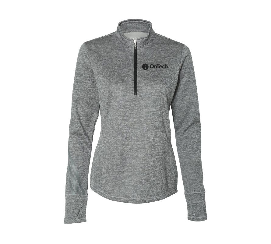 Adidas Women's Brushed Terry Heathered 1/4 Zip Pullover