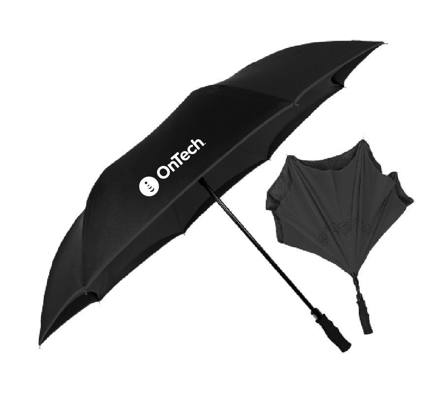 Stromberg Inversa Inverted Umbrella with OnTech Logo