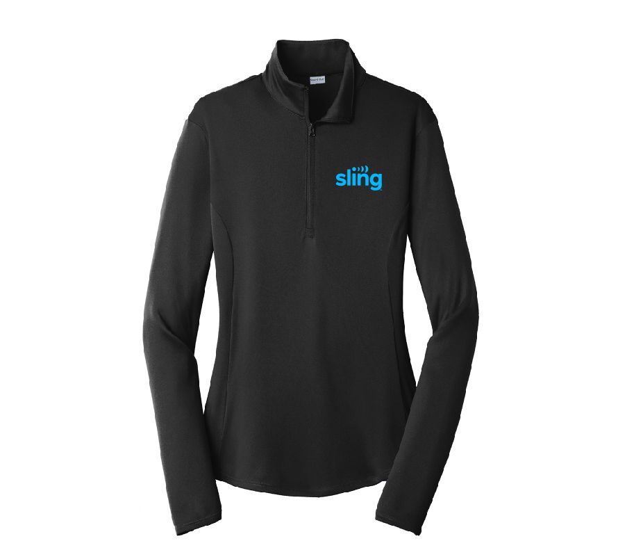 Ladies PosiCharge 1/4-Zip Pullover with Sling Logo