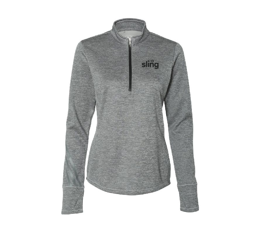 Adidas Women's Brushed Terry Heathered 1/4 Zip Pullover
