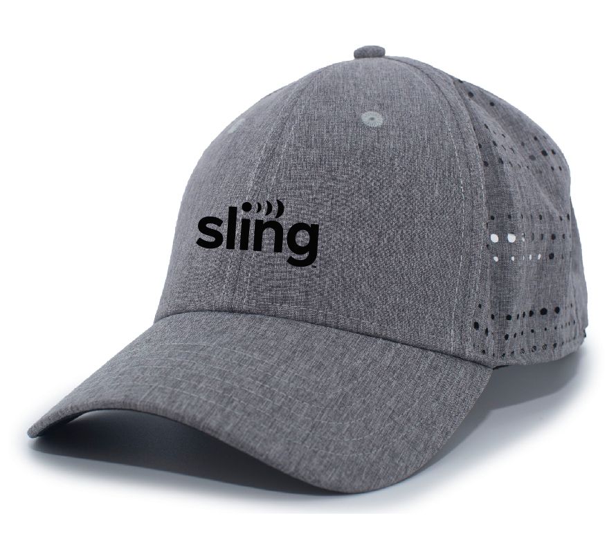 Perforated Hook and Loop Adjustable Cap with Sling Logo