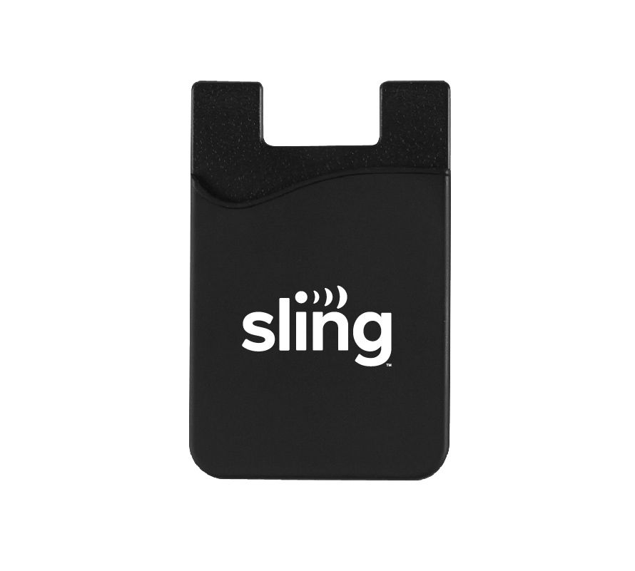 Silicone Phone Wallet with Sling Logo