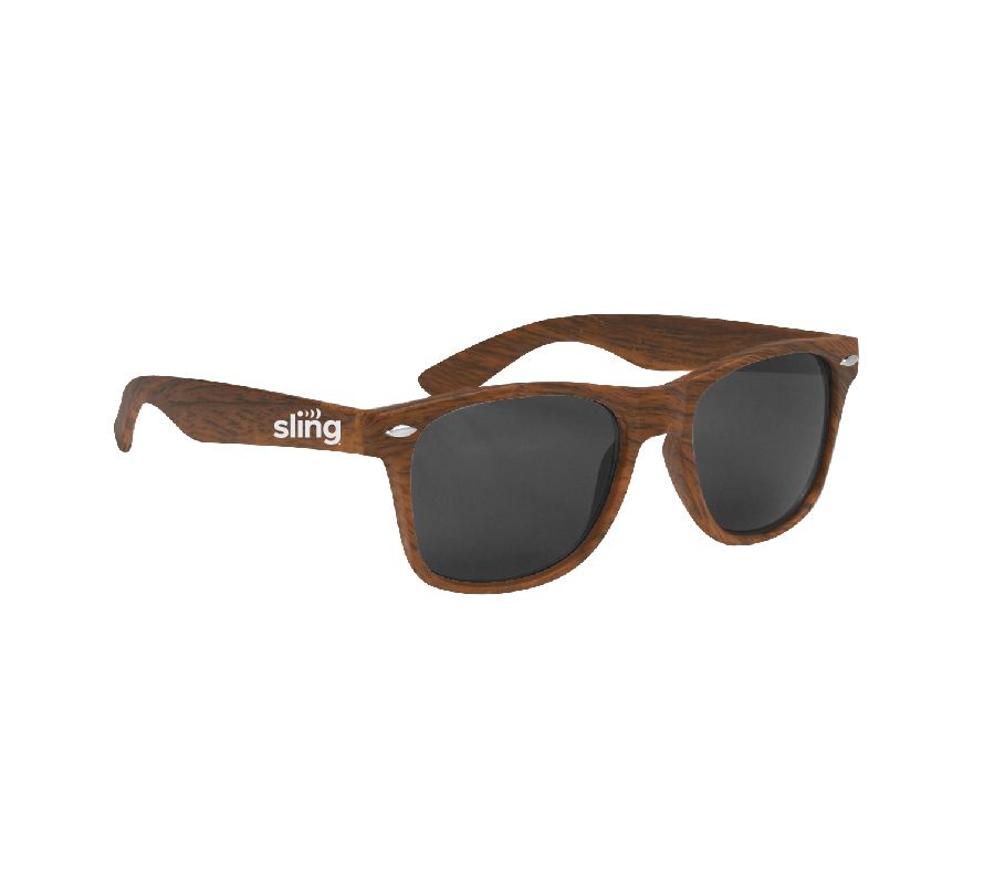Malibu Woodtone Sunglasses with Sling Logo
