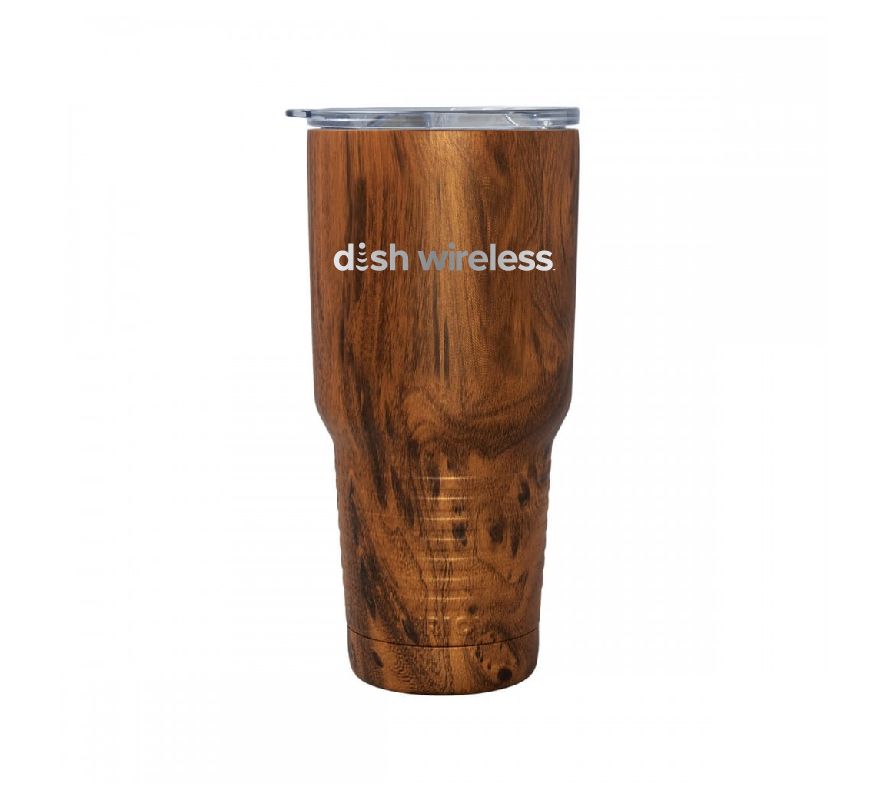 Patriot 20 oz. Woodgrain Tumbler with Dish Wireless Logo