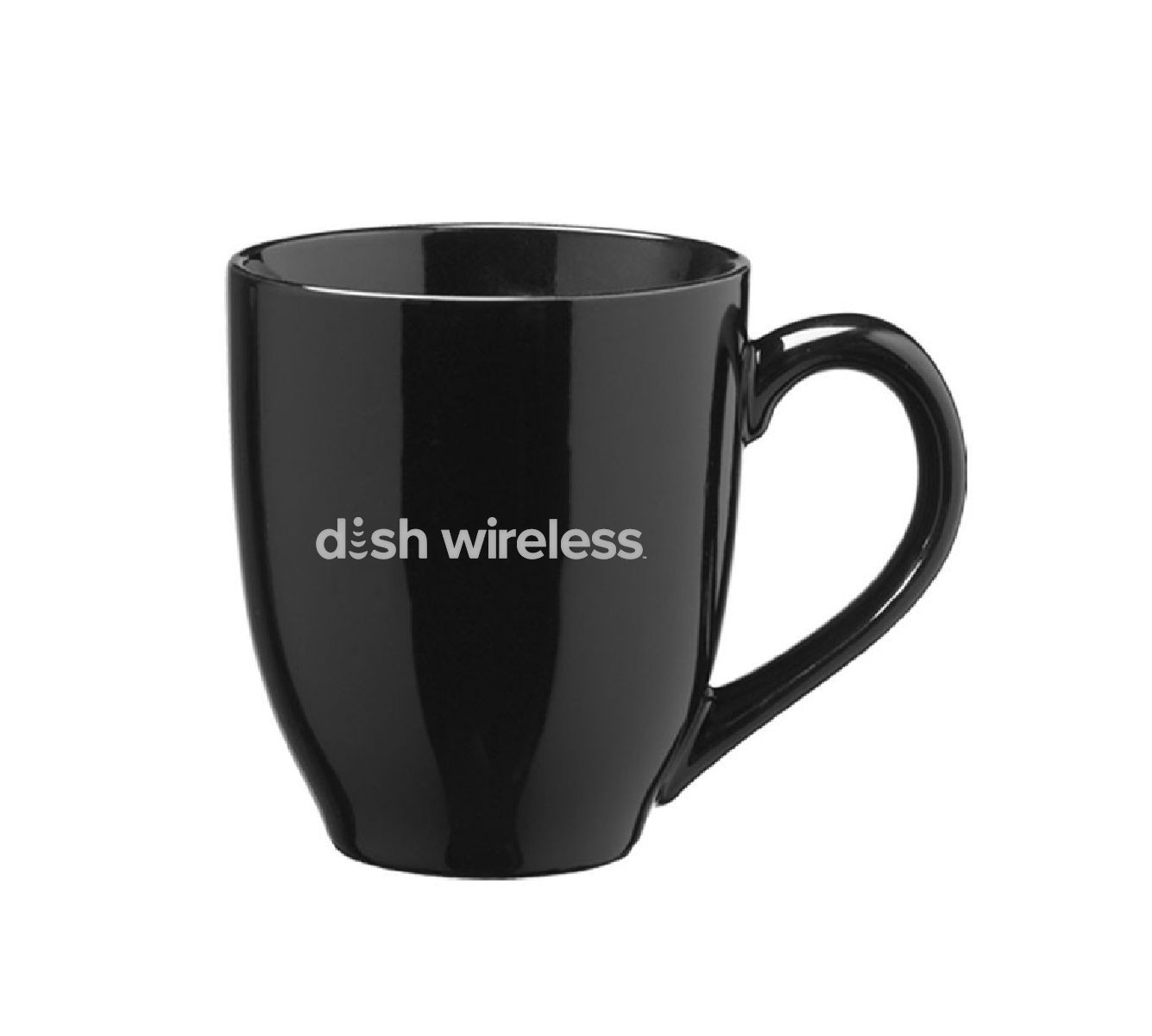 15 oz. Ceramic Bistro Coffee Mug with Dish Wireless Logo