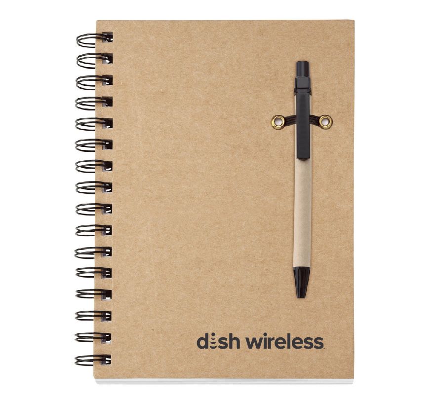 Eco Spiral Notebook Combo with Dish Wireless Logo