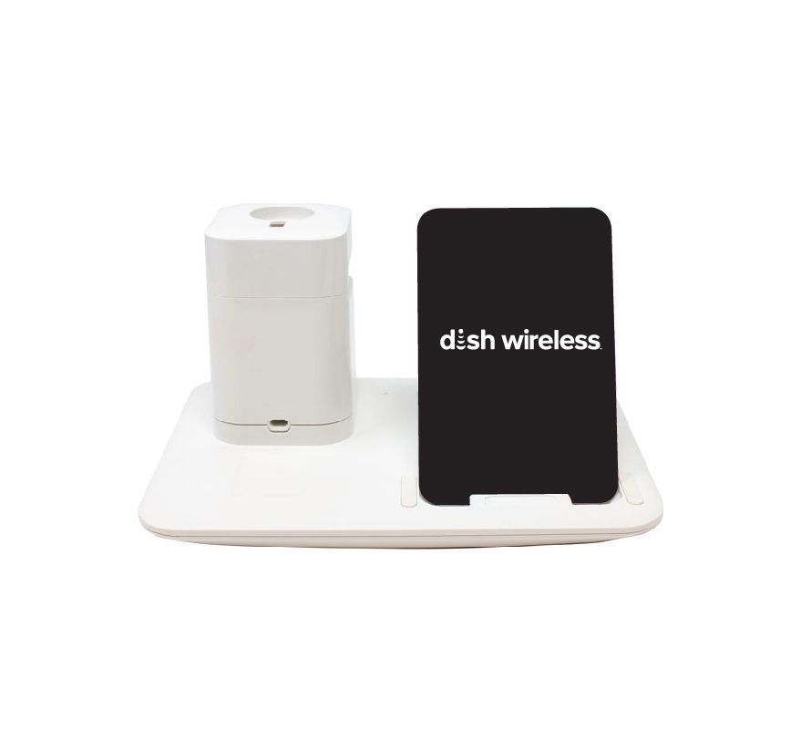 Docksy Charging Station with Dish Wireless Logo